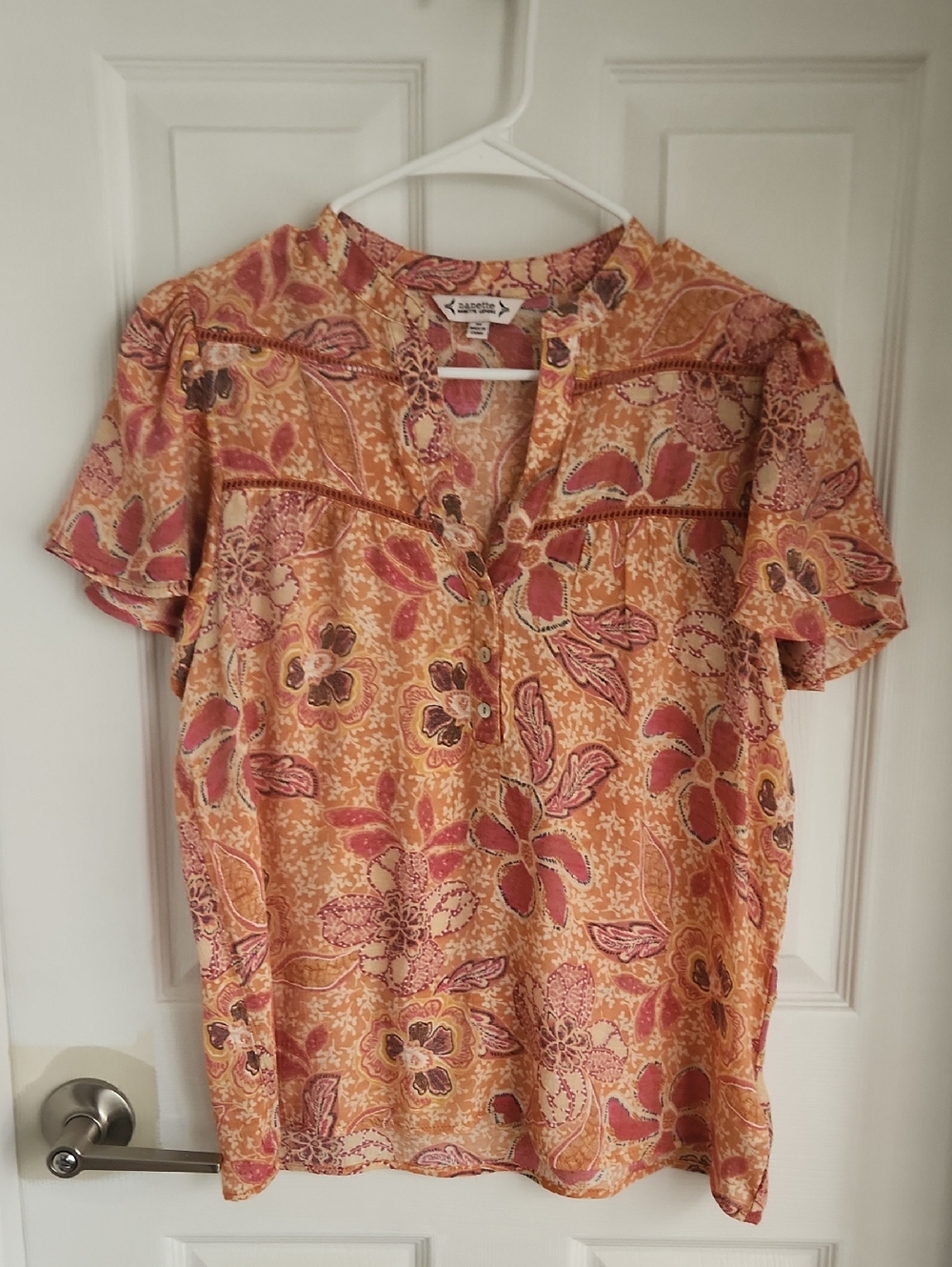 Nanette Lepore Floral Split-Neck Blouse
